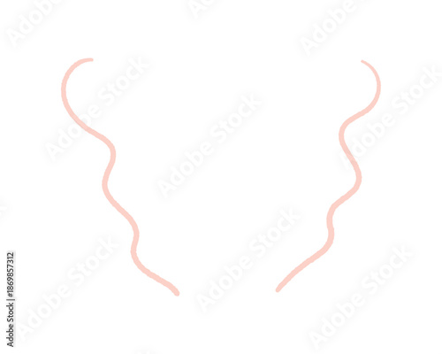 シンプルでおしゃれな手書きのゆるいラインのフレーム -ほかほかの湯気やアロマ･瞑想のイメージ素材