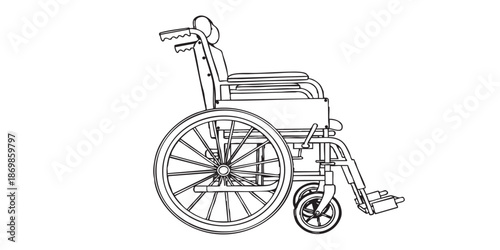 Wheelchair medical outline vector
