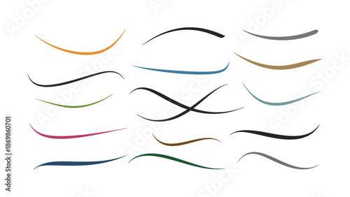 Vibrant colorful swirling lines and curves on a white background illustration.