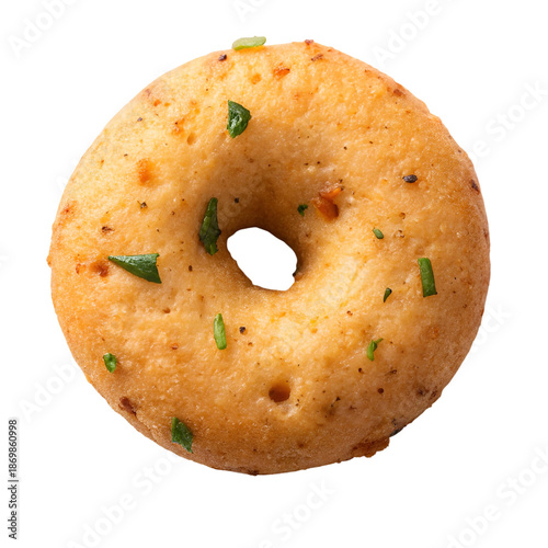 Top View of Indian Medu Vada Isolated on Transparent White Background