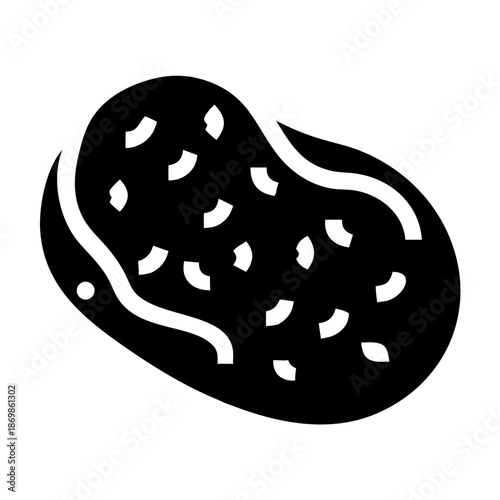 Black and white potato glyph icon representing a starchy vegetable
