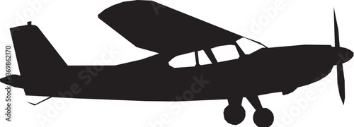 Airplane silhouette icon for Travel.
