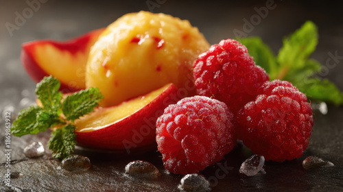 Fresh Peach Fruit Composition