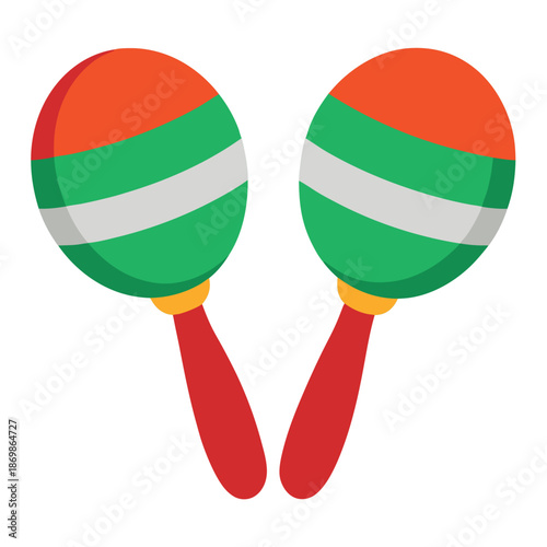 Pair of maracas with white background. 