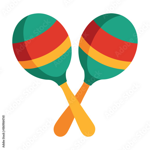 Pair of maracas with white background. 