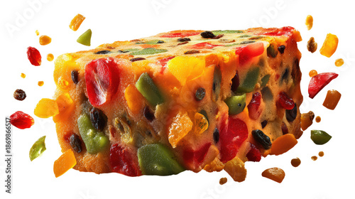 Colorful Fruit Cake Slice