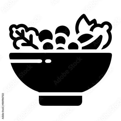 Healthy food bowl icon symbolizing fresh nutrition and a balanced diet