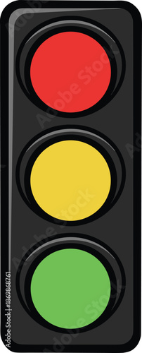 Traffic light with red yellow and green lights