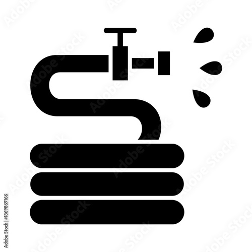Water pipe icon Hose Icon sink pipe vector icon plumbing icon Sewer system icon. Solid filled vector illustration with main sewer pipe Hose icon elements. graphics icon