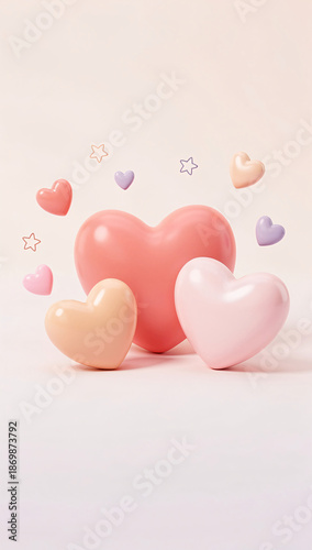 Valentine 3D hearts background
