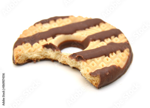 Chocolate cookie isolated on white background