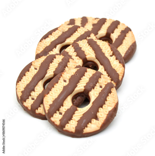 Chocolate cookie isolated on white background
