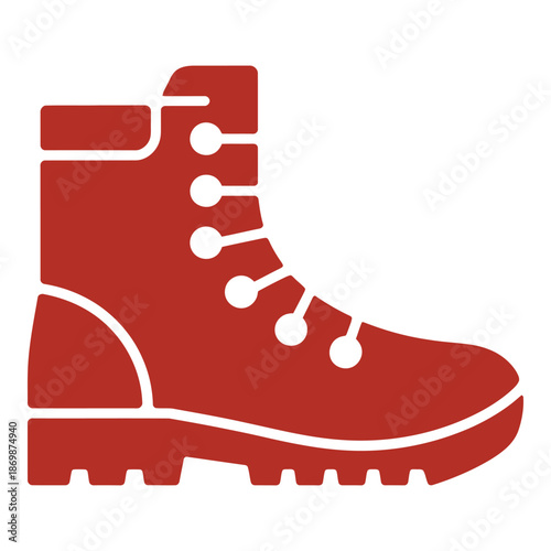 Red boot icon on white background