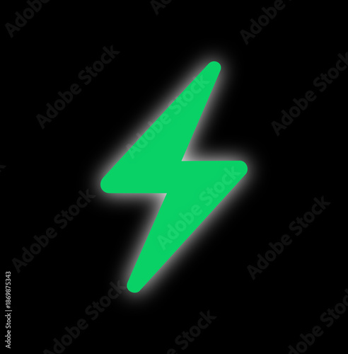 Green Lightning Bolt Energy Icon