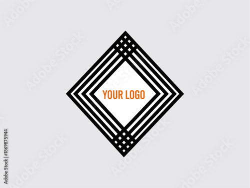 Black Diamond Shape Logo Template Design.