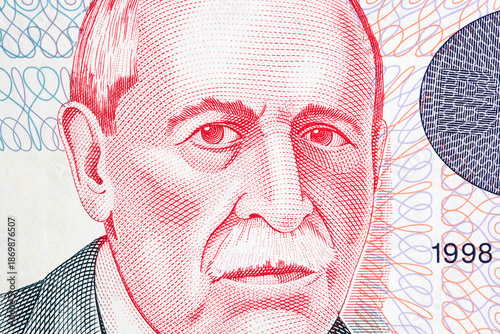 Eduardo Acevedo Vasquez a closeup portrait from Uruguayan money