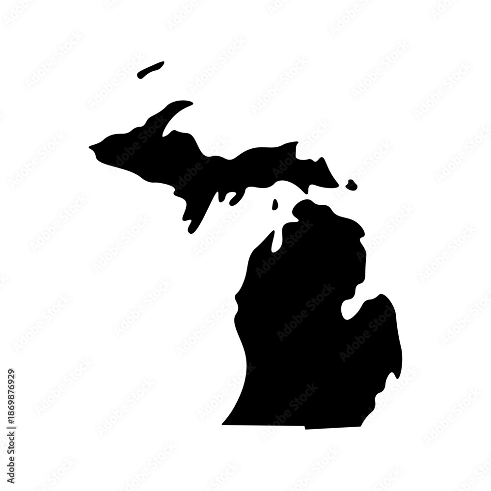 Foto Michigan state map silhouette