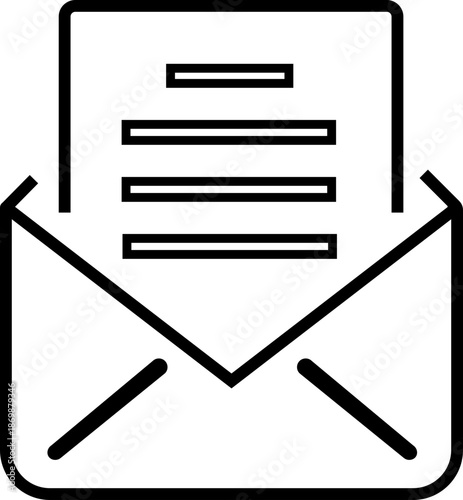 Envelope icon, Mail icon vector for web, computer and mobile app Message envelope line art icon for apps and websites mail outline icon Mail icon. email icon vector. E-mail icon. Envelope icon