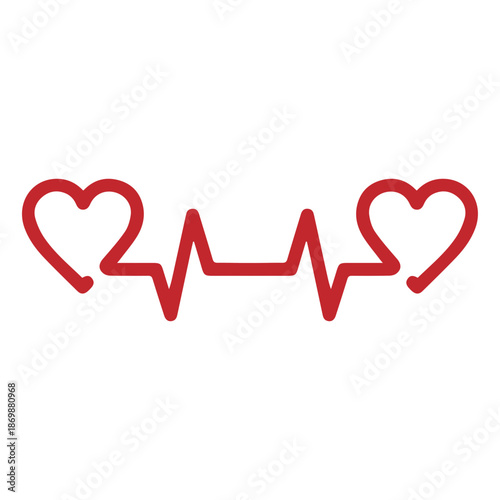 minimalist heart pulse icon illustration.  cardiology, medical pulse, ECG, EKG design, 
