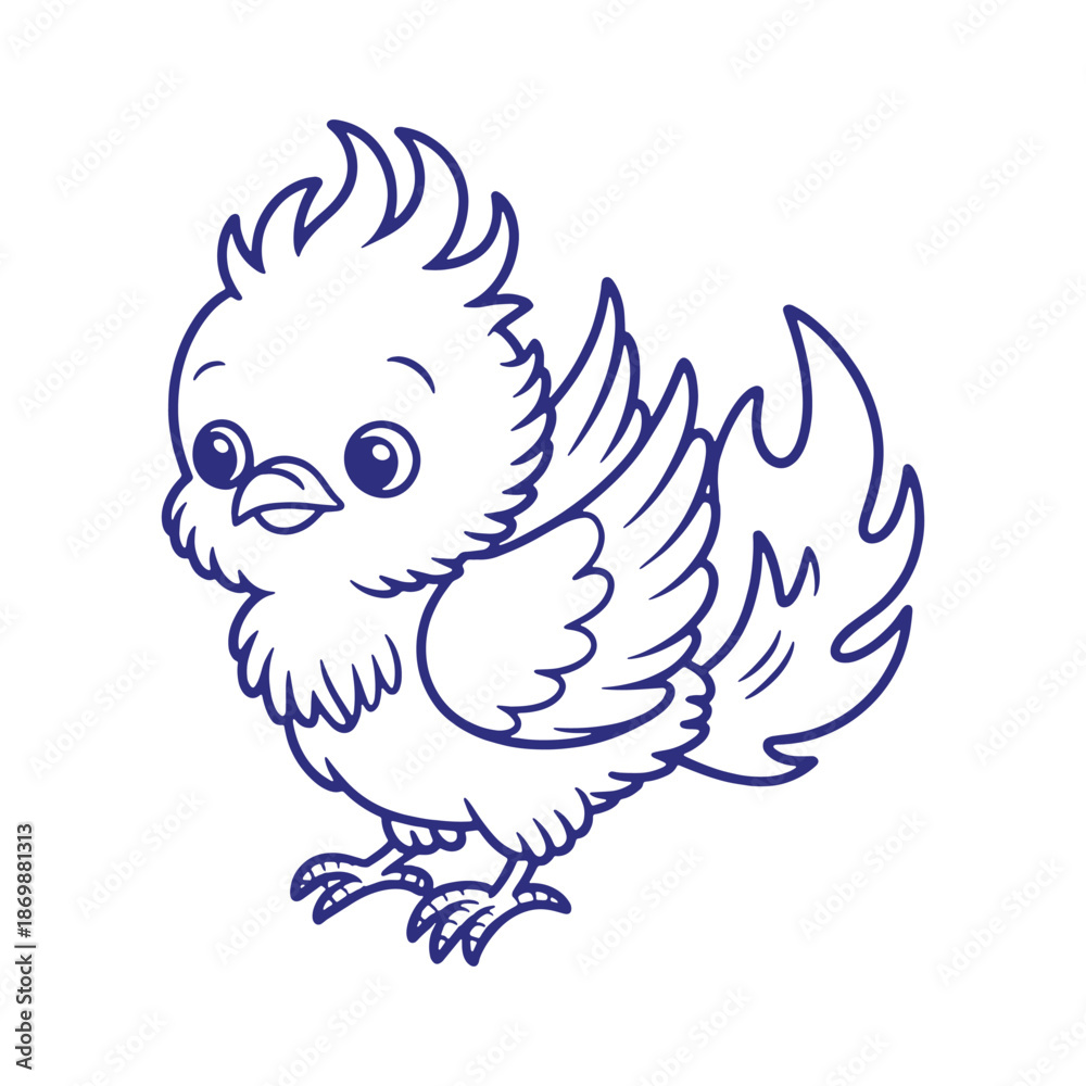 Obraz premium Baby Bird Coloring Page for Kids