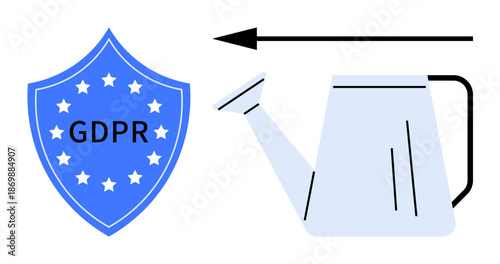 GDPR concept. GDPR shield data privacy and security measures. GDPR ensures compliance, data protection, and privacy. For legal frameworks, online security, data awareness, cybersecurity policies