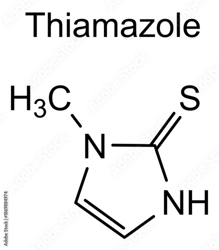 Thiamazole, chemical structure of thiamazole, drug substance