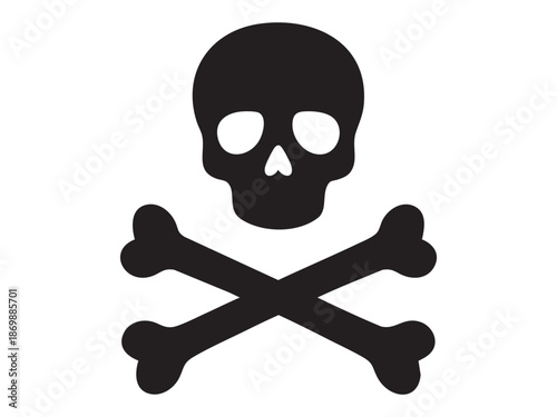 A striking black skull and crossbones design a classic warning silhouette