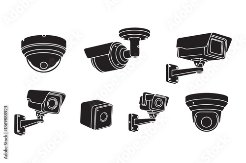 Security and Surveillance CCTV Camera Icon Collection