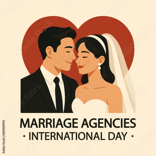 Marriage agencies International Day Wedding, vector art illustration.
