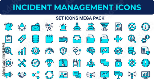 Incident Management Icons Pack – ITSM Alerts, Monitoring, Incident Response & Troubleshooting