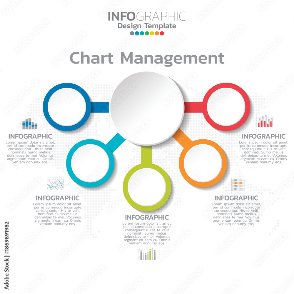 Fototapeta premium Chart management infographic template