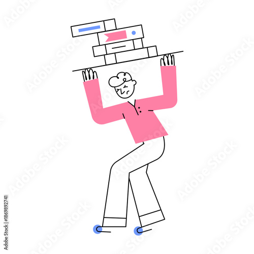 A doodle style illustration showing workload