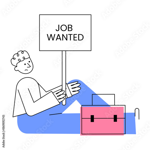 A drawing style illustration depicting job seeker