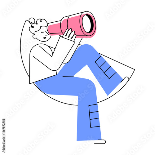 A hand drawn style illustration showing job finding