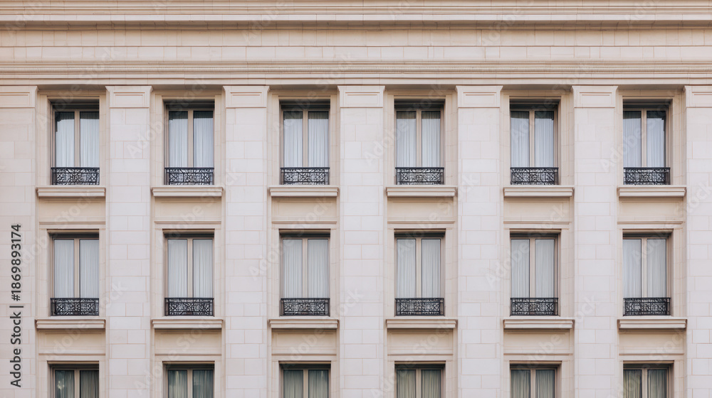 Fototapeta premium Symmetrical Facade of Elegant Residential Building
