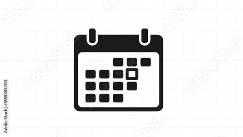 Simple black and white calendar icon