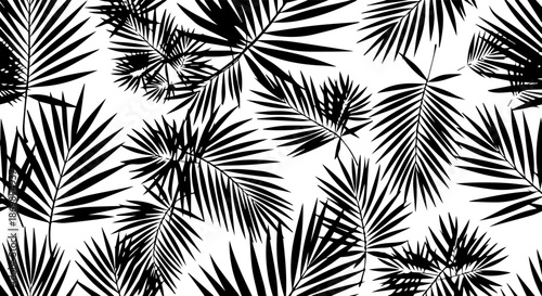Stunning tropical pattern of palm leaves for a relaxed, summery mood, perfect for textiles, wallpapers, and stylish backgrounds, originally a vector graphic