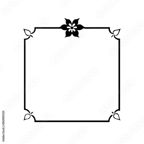 Tazhib Eslimi Art Iranian Text Box Floral Vector. iranian art empty frame isolated transparent background. vector illustration of iranian ornament frame ideal for text box