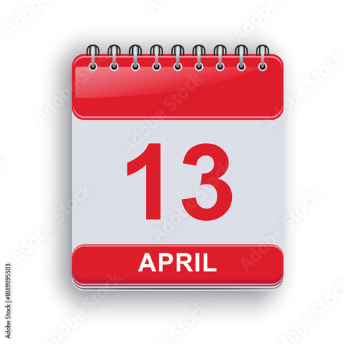 April 13 Daily Calendar Printable Clean Layout
