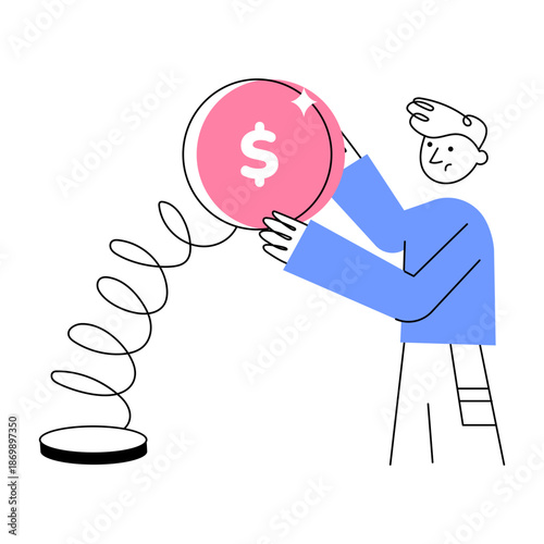 A sketchy style illustration representing market volatility