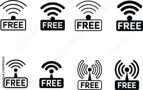 Icons representing free wi-fi networks