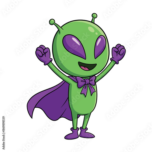 Alien Superhero Vector Illustration