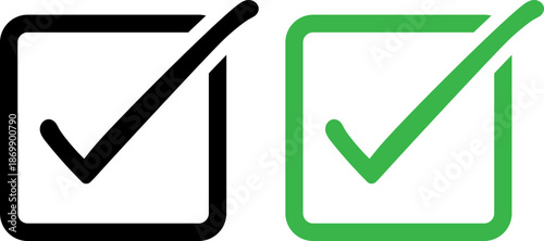 Flat design checkmark icons set