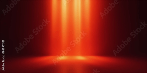 Warm orange light beams shining down in a dark room