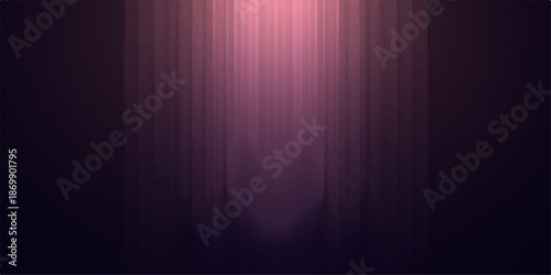 Dramatic spotlight shining down on a dark stage with curtains