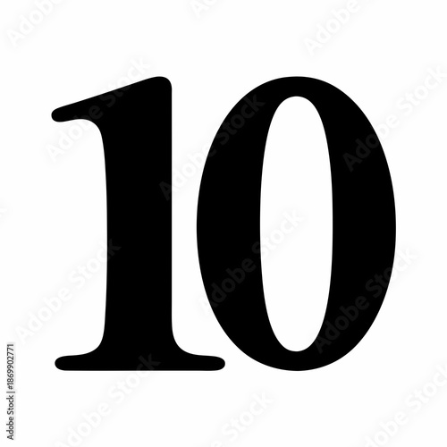 Simple image of the number ten in a bold sansserif font