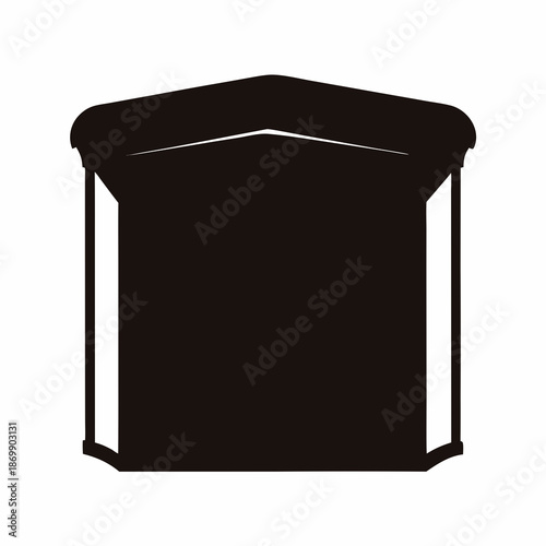 Elegant monochrome silhouette of a classic display cabinet or bookcase furniture