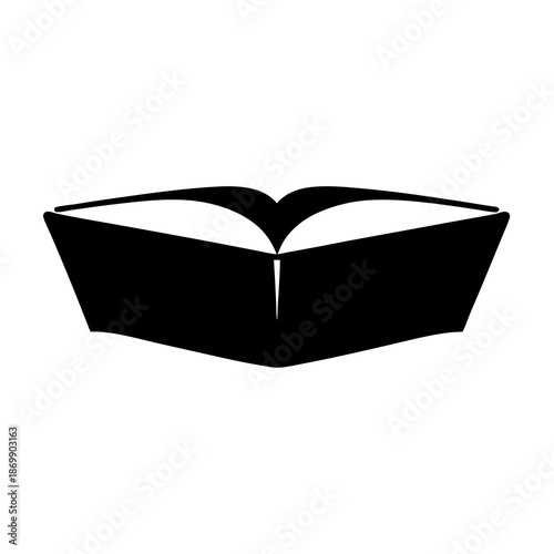Silhouette of an open book symbolizing knowledge, reading, and literature