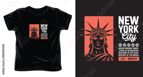 New York city statue of liberty illustration for t-shirt