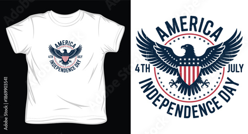 America fourth of july independence day eagle emblem design